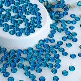 Indicolite Glass Flat Back Glue-on Rhinestones 16 Cut Facets In Bulk WholesaleRhinestone